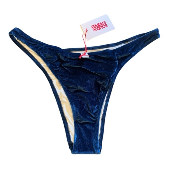 Solid & Striped Annabelle Velvet Bottoms in Aqua Velvet NWT - Picture 3 of 6